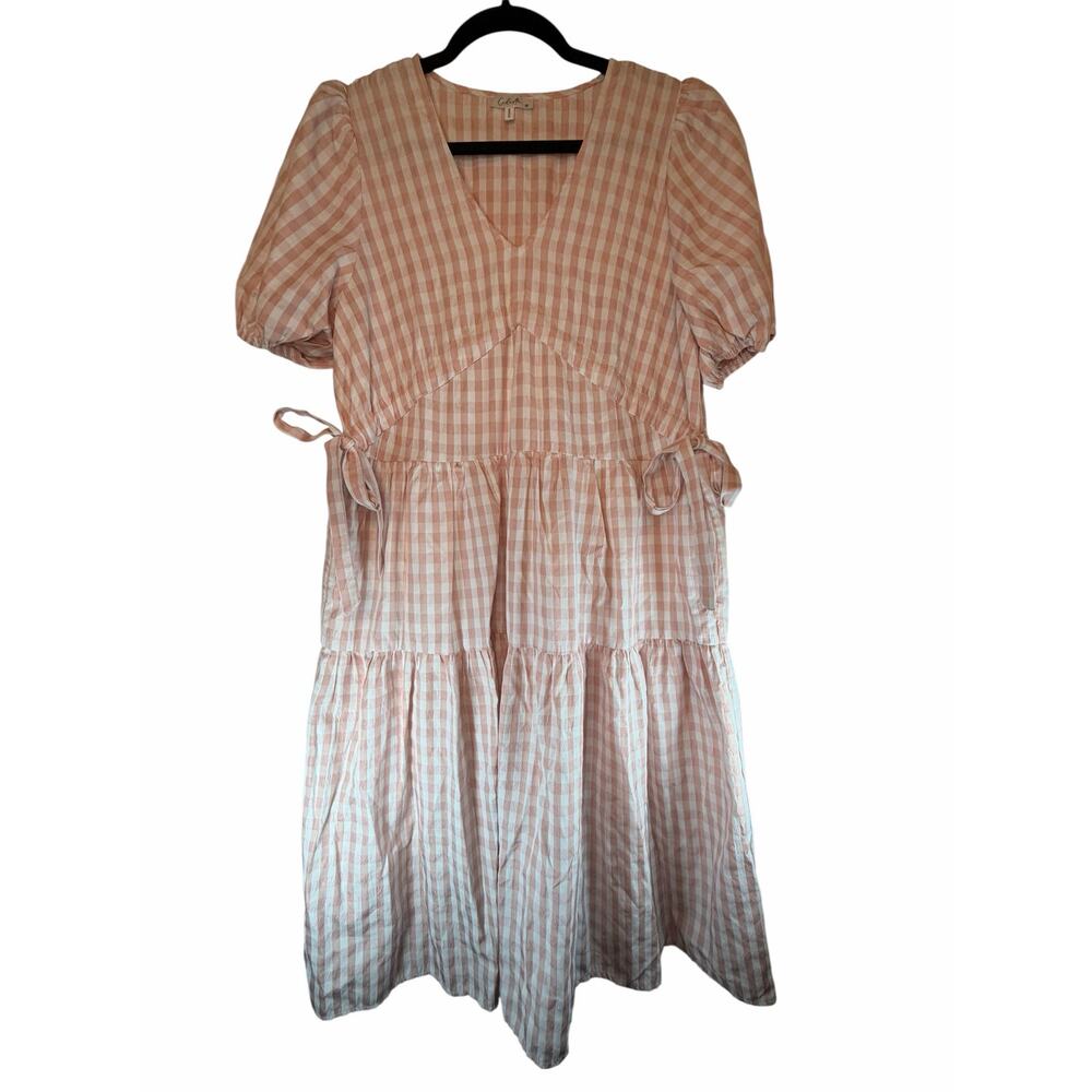 Calista Pink and White Gingham Dress - Size M - Picture 2 of 14